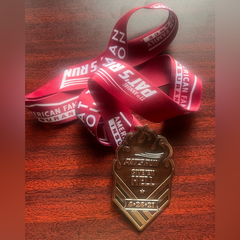 Pat's Run 2021 Race Finisher Medal - Tillman Never Stop ASU Cardinals